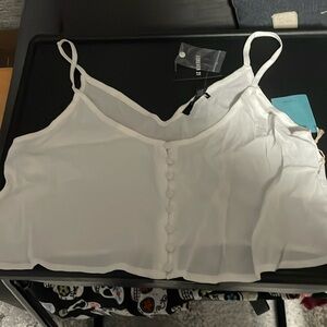 Sheer crop tank size S button down